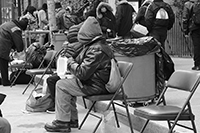 Soup Kitchen : St Luke's Lutheran Church : Hell's Kitchen : Food queues : Food lines : Hell's Kitchen : Streetlife, New York, Photo by Richard Moore